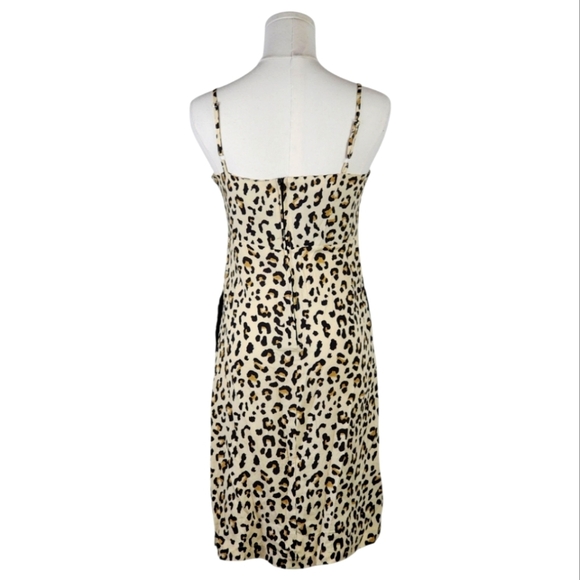 Rare Editions Leopard Print Slip Dress Size 14 Rayon Lined Animal Y2K Glam - Picture 4 of 9